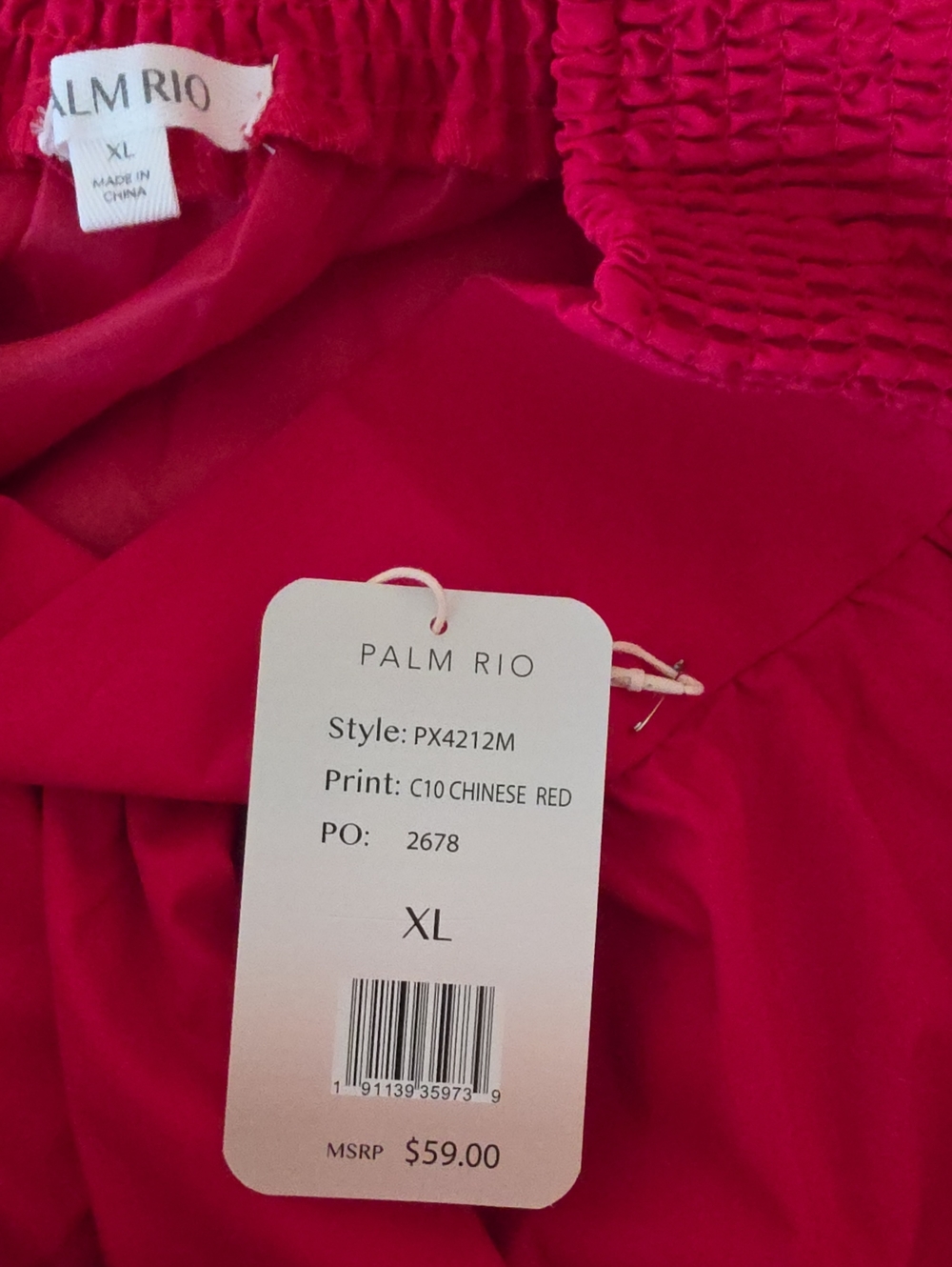 Palm Rio Bright Red Gathered Midi Skirt Brand New - Picture 6 of 9